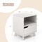 Costway 1/2 PCS Nightstand Sofa Side End Table with Storage Shelf & Drawer Space-Saving White
